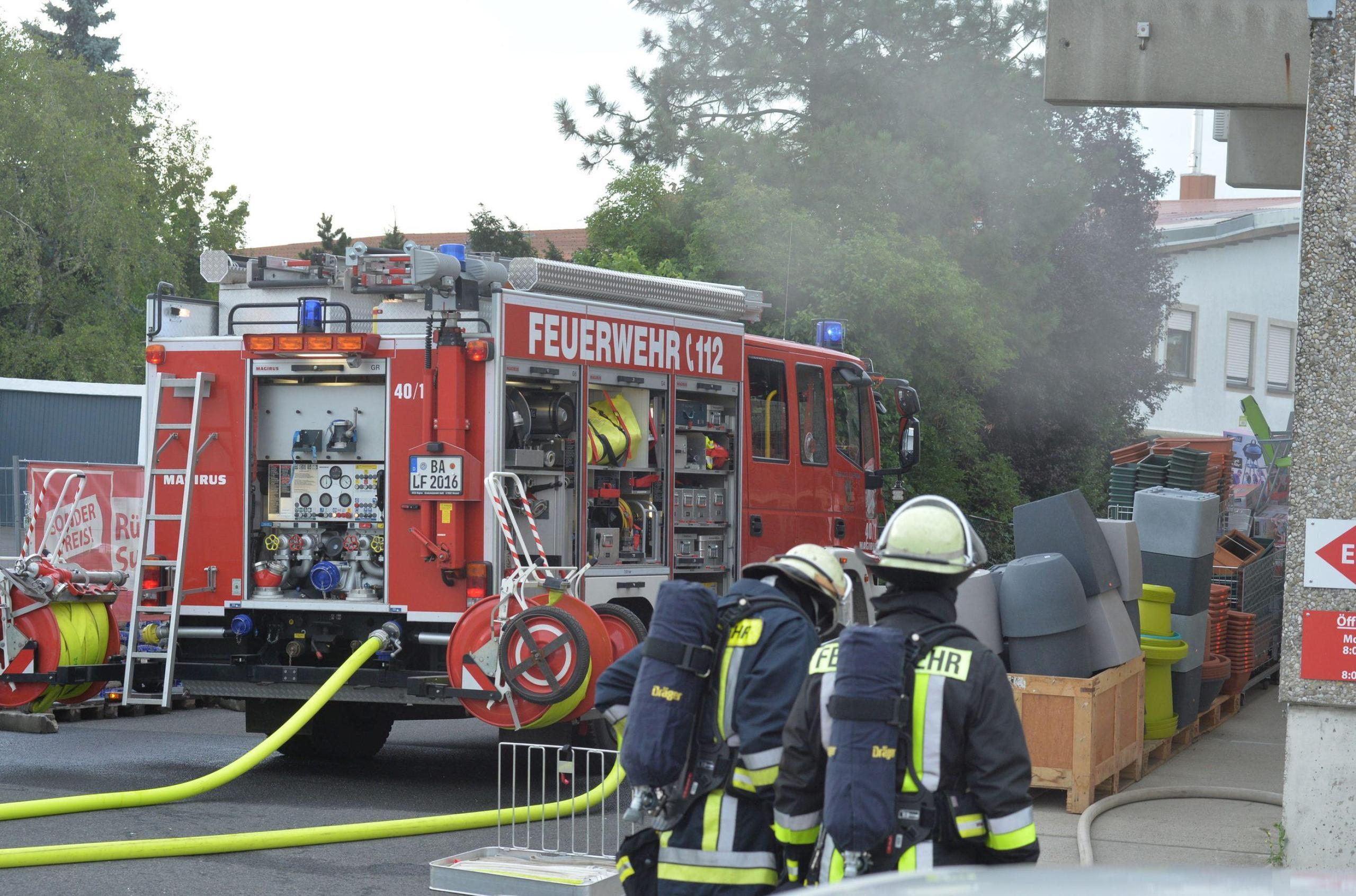 hallstadt brand in baumarkt hoher sachschaden